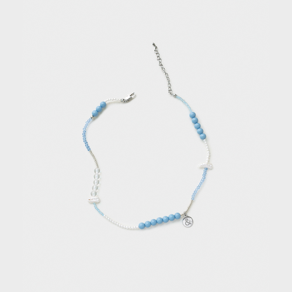 milkball mix necklace (blue)