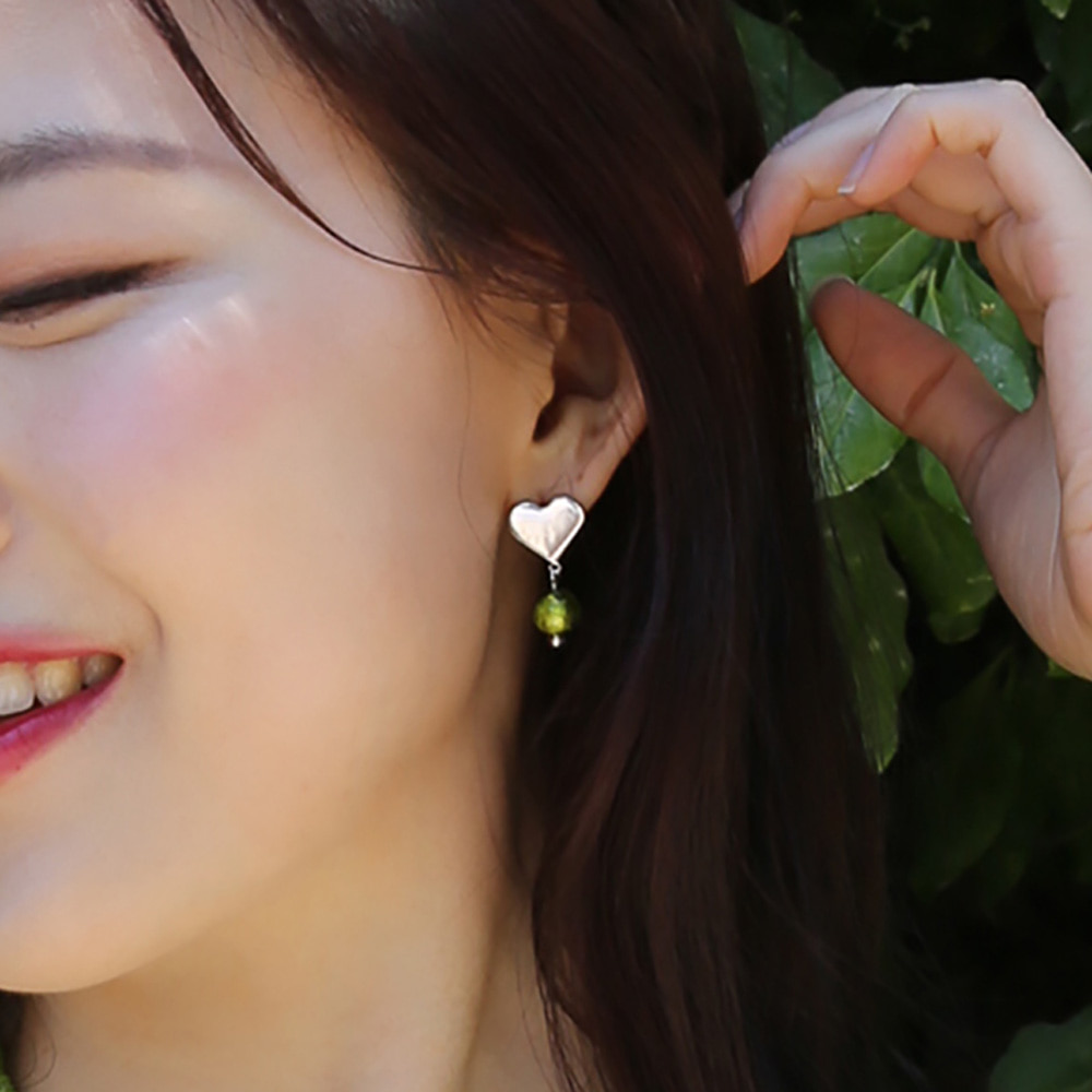 heart color ball earring (4colors)